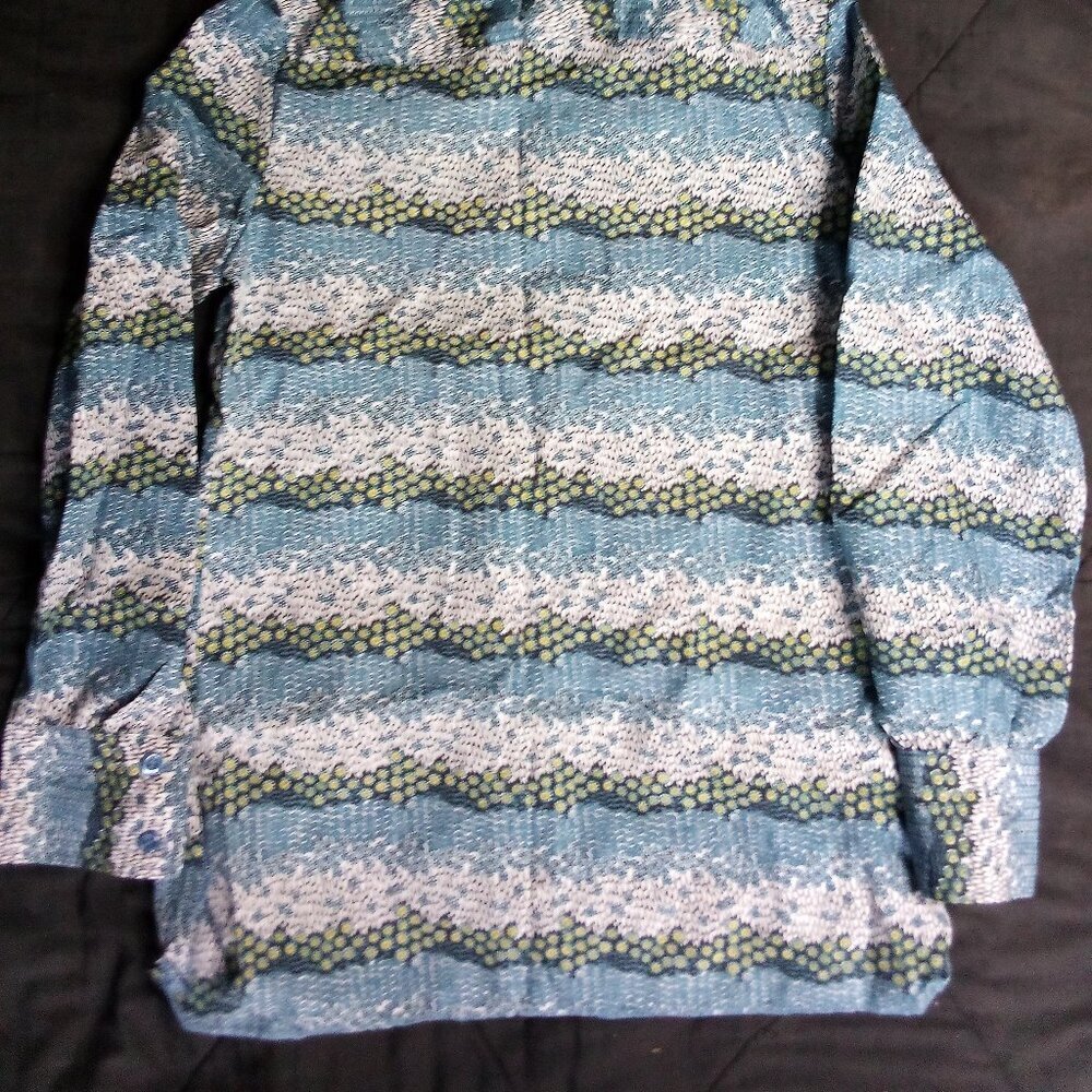 Vintage Jan Celeste Floral Psychedelic Polyester Button Shirt - Picture 6 of 6